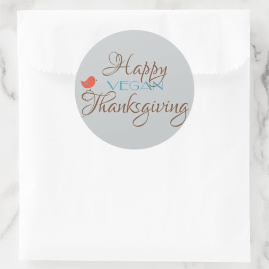 Happy Vegan Thanksgiving Ronde Sticker (Tas)
