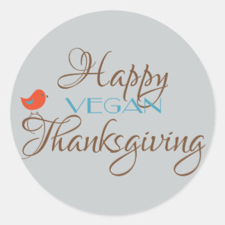 Happy Vegan Thanksgiving Ronde Sticker