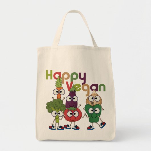 Happy Vegan Tote Bag (Voorkant)