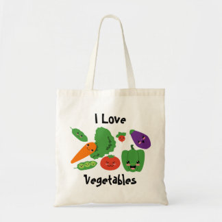 Happy Vegetables Canvas tas