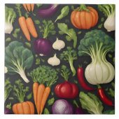 Happy Vegetables Gezond Voedsel Populair Collectie Tegeltje (Voorkant)