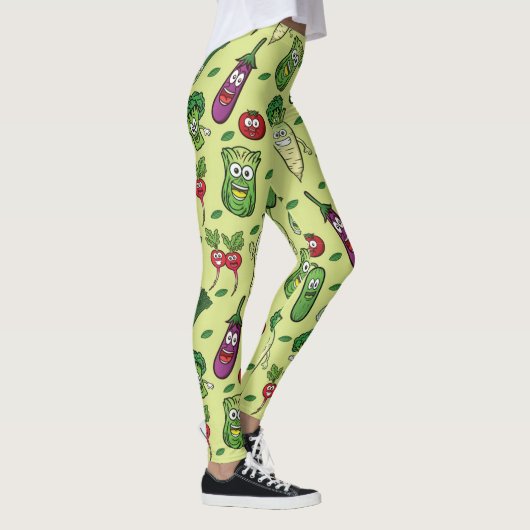 Happy Vegetables Pattern Leggings (Rechts)