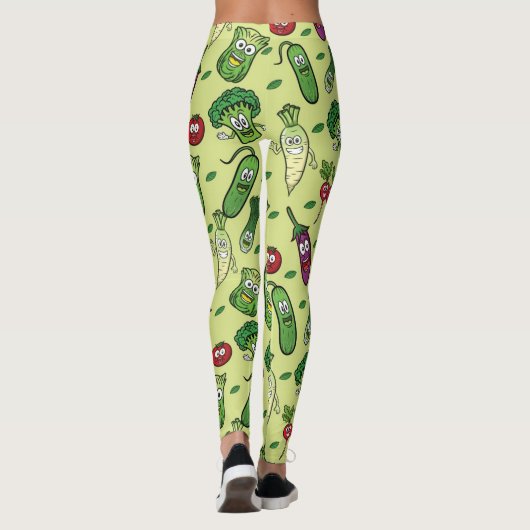 Happy Vegetables Pattern Leggings (Achterkant)