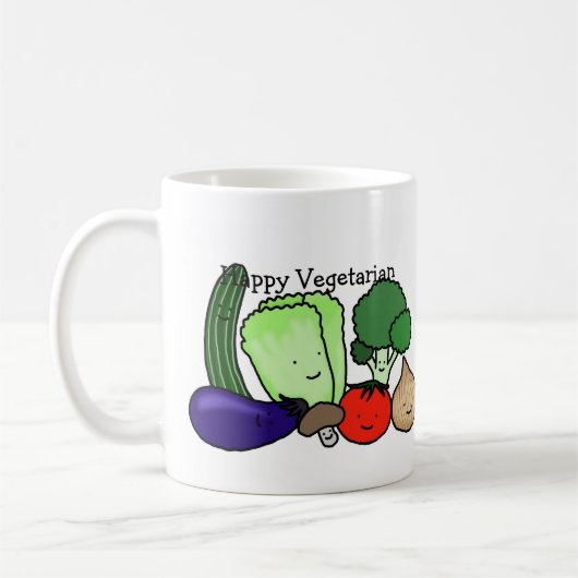 Happy Vegetarian Cute Colorful Vegetables Mok Cup (Links)