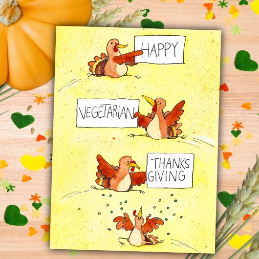 Happy Vegetarian Thanksgiving briefkaart van N. Ja