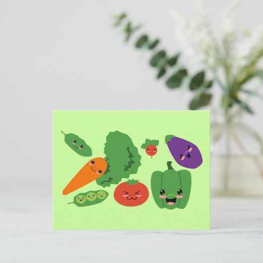 Happy Veggies Briefkaart (Staand voorkant)