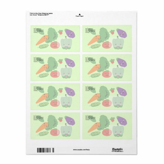 Happy Veggies Etiket (Full Sheet)