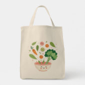 Happy Veggies Herbruikbare Grocery Canvas tas (Achterkant)