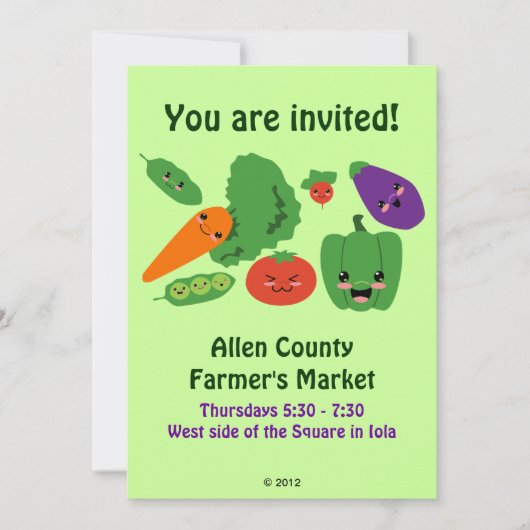 Happy Veggies Invitations Kaart (Voorkant)