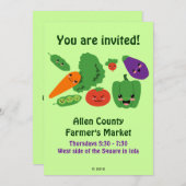 Happy Veggies Invitations Kaart (Voorkant / Achterkant)