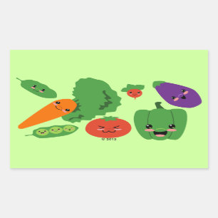 Happy Veggies Rechthoekige Sticker