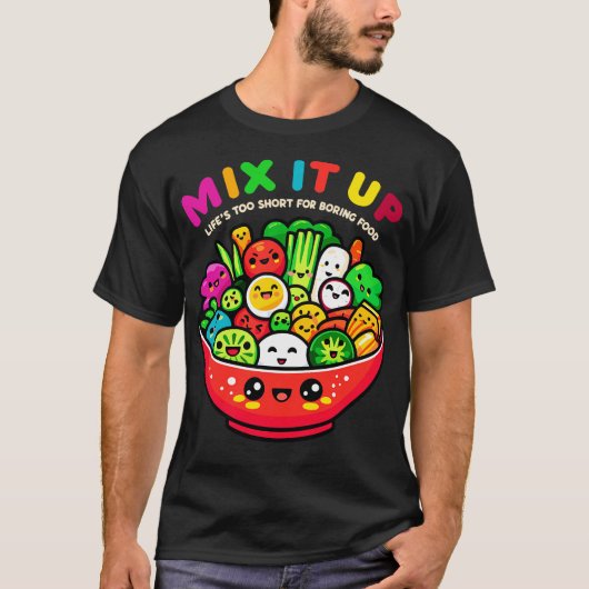 Happy Veggies Salade Bowl Schattige Kawaii Vegetar T-shirt (Voorkant)