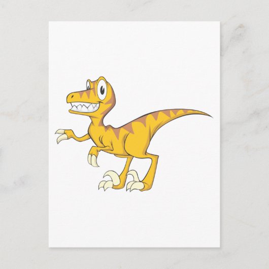 Happy Velociraptor Dinosaur Briefkaart (Voorkant)