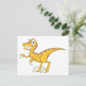 Happy Velociraptor Dinosaur Briefkaart (Staand voorkant)