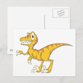 Happy Velociraptor Dinosaur Briefkaart (Voorkant / Achterkant)