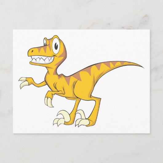 Happy Velociraptor Dinosaur Briefkaart (Voorkant)