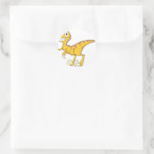 Happy Velociraptor Dinosaur Ronde Sticker (Tas)