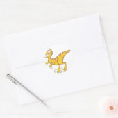 Happy Velociraptor Dinosaur Ronde Sticker (Envelop)