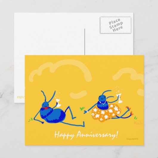 Happy verjaarary. briefkaart (Voorkant / Achterkant)