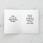 HAPPY "VERJAARDAG" je bent ***13 *** TIENER!!! Kaart (Binnen)