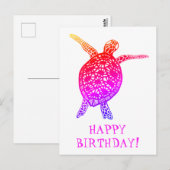HAPPY VERJAARDAG Zeeschildpad Landschildpad! Briefkaart (Voorkant / Achterkant)