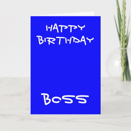 Happy verjaardagsbaas wenskaarten kaart (Voorkant)