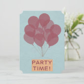 Happy verjaardagsballonnen uitnodiging (Staand voorkant)