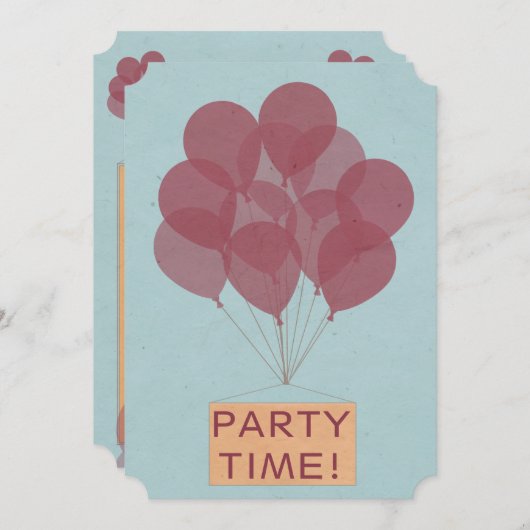 Happy verjaardagsballonnen uitnodiging (Voorkant / Achterkant)