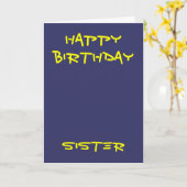 Happy verjaardagszuster wenskaarten kaart (Gele Bloem)