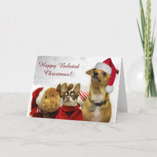 Happy Verlaat Kerst Chihuahuas wenskaart Feestdagen Kaart