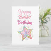 Happy Verlaat Verjaardag Kaart (Staand voorkant)