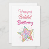 Happy Verlaat Verjaardag Kaart (Voorkant / Achterkant)