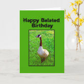 Happy Verlate Verjaardag Honking Goose Kaart (Gele Bloem)