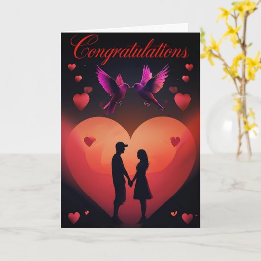 Happy Verloving Kaart (Gele Bloem)