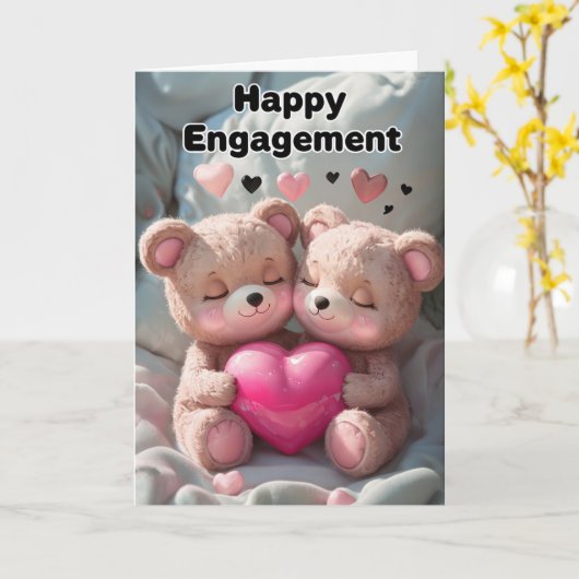 Happy Verloving Kaart (Gele Bloem)