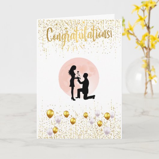 Happy Verloving Kaart (Gele Bloem)