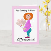 Happy Vertant Mam Holding-ballonkaart Kaart (Gele Bloem)