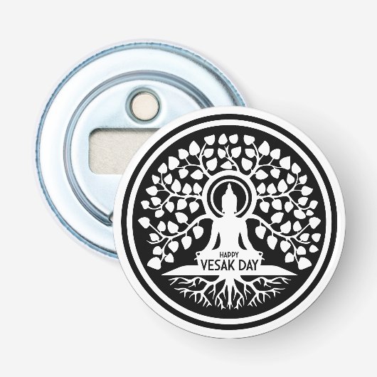 Happy Vesak Day Button Flesopener (Voorkant)
