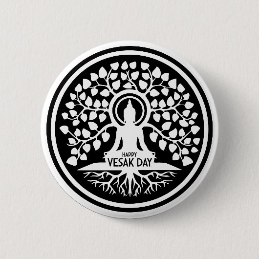 Happy Vesak Day Ronde Button 5,7 Cm (Voorkant)