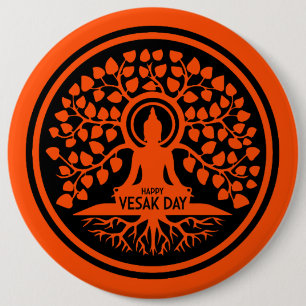 Happy Vesak Day Ronde Button 6,0 Cm