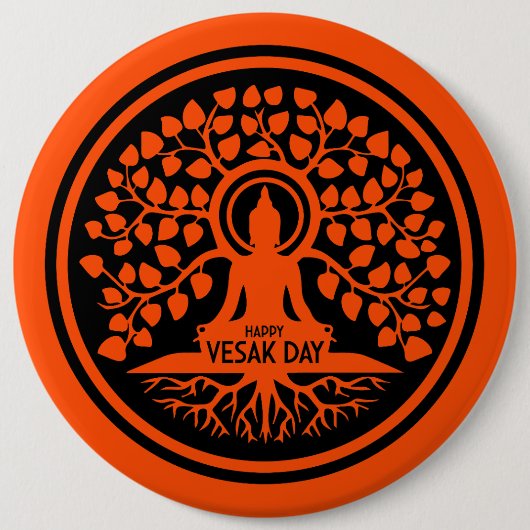 Happy Vesak Day Ronde Button 6,0 Cm (Voorkant)