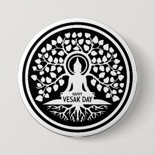 Happy Vesak Day Ronde Button 7,6 Cm