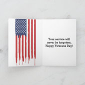 Happy Veteran Day American Flag  Bedankkaart (Binnen)