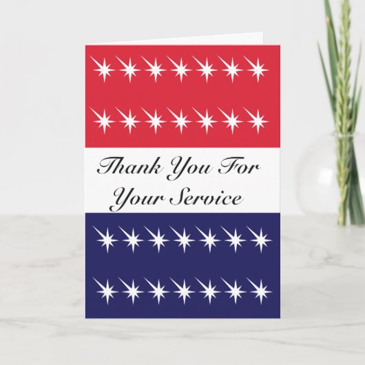 Happy Veteran Day Red White en Blue Dank je auto Bedankkaart (Voorkant)