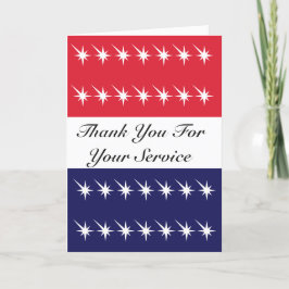 Happy Veteran Day Red White en Blue Dank je auto Bedankkaart