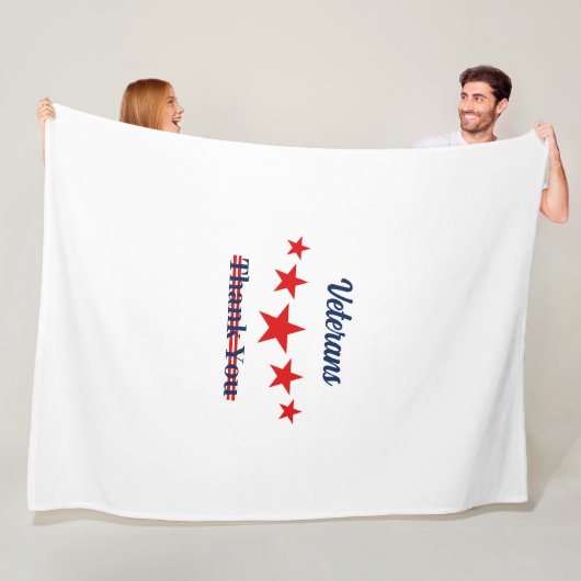 Happy Veterans Dag Fleece Deken (In situ)