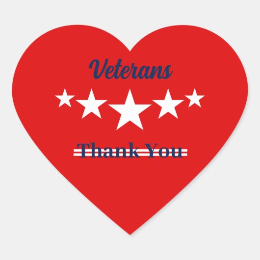 Happy Veterans Dag Hart Sticker (Voorkant)