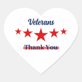 Happy Veterans Dag Hart Sticker