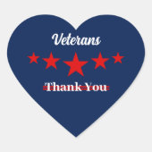 Happy Veterans Dag Hart Sticker (Voorkant)