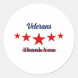 Happy Veterans Dag Ronde Sticker